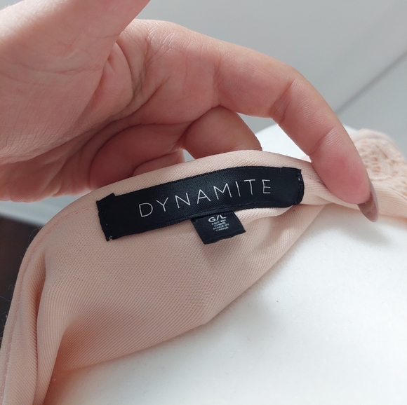 Lace cross back Dynamite rose petal dress - Picture 5 of 5